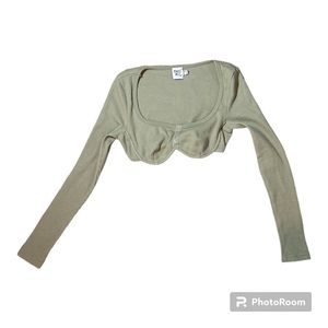 Princess Polly green long sleeve underwire top, excellent condition Women’s s